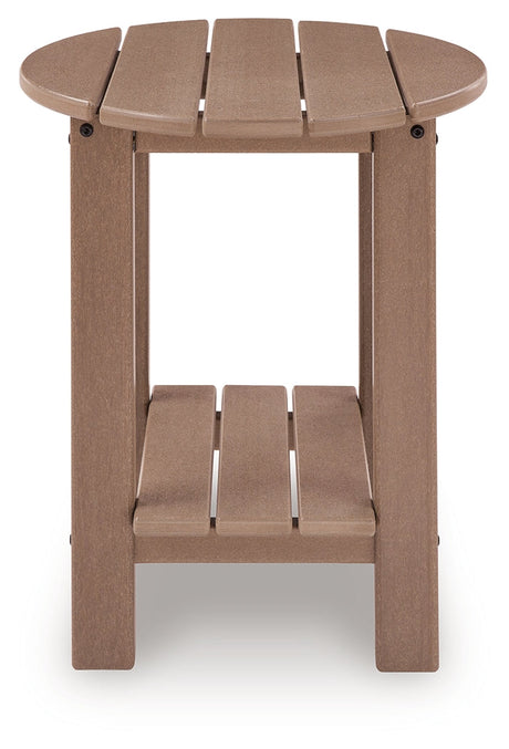 Grover Beach Driftwood Outdoor End Table by Ashley at Eve Furniture