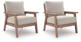 Grover Beach Driftwood Outdoor Lounge Chair with Cushion (Set of 2) by Ashley at Eve Furniture