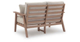 Grover Beach Driftwood Outdoor Loveseat with Cushion by Ashley at Eve Furniture