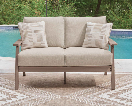 Grover Beach Driftwood Outdoor Sofa and Lovesea by Ashley at Eve Furniture