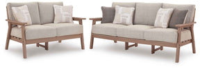 Grover Beach Driftwood Outdoor Sofa and Lovesea by Ashley at Eve Furniture