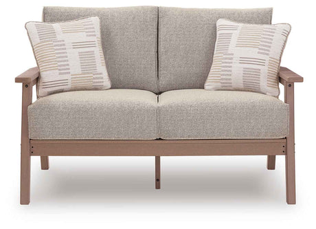 Grover Beach Driftwood Outdoor Sofa, Loveseat, and Coffee Table by Ashley at Eve Furniture