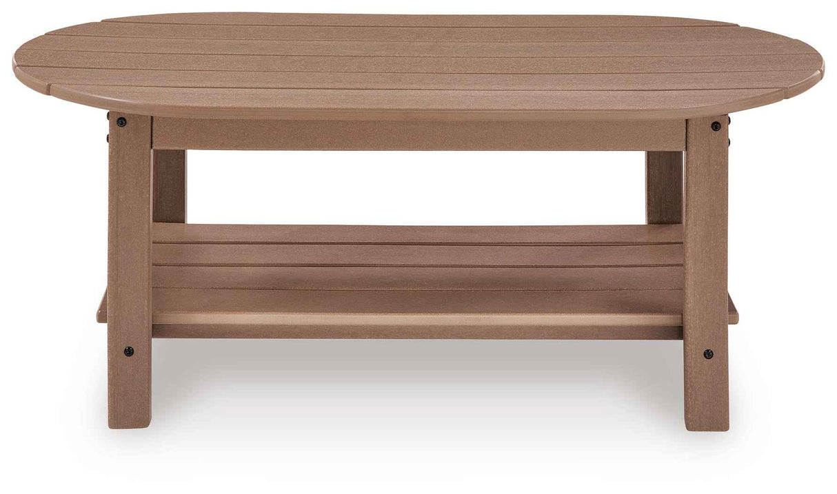 Grover Beach Driftwood Outdoor Sofa, Loveseat, and Coffee Table by Ashley at Eve Furniture
