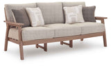 Grover Beach Driftwood Outdoor Sofa with Cushion by Ashley at Eve Furniture