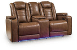 Gruaro Amber Power Reclining Loveseat with Console by Ashley at Eve Furniture