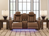 Gruaro Amber Power Reclining Loveseat with Console by Ashley at Eve Furniture