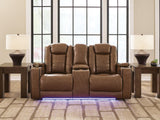 Gruaro Amber Power Reclining Loveseat with Console by Ashley at Eve Furniture