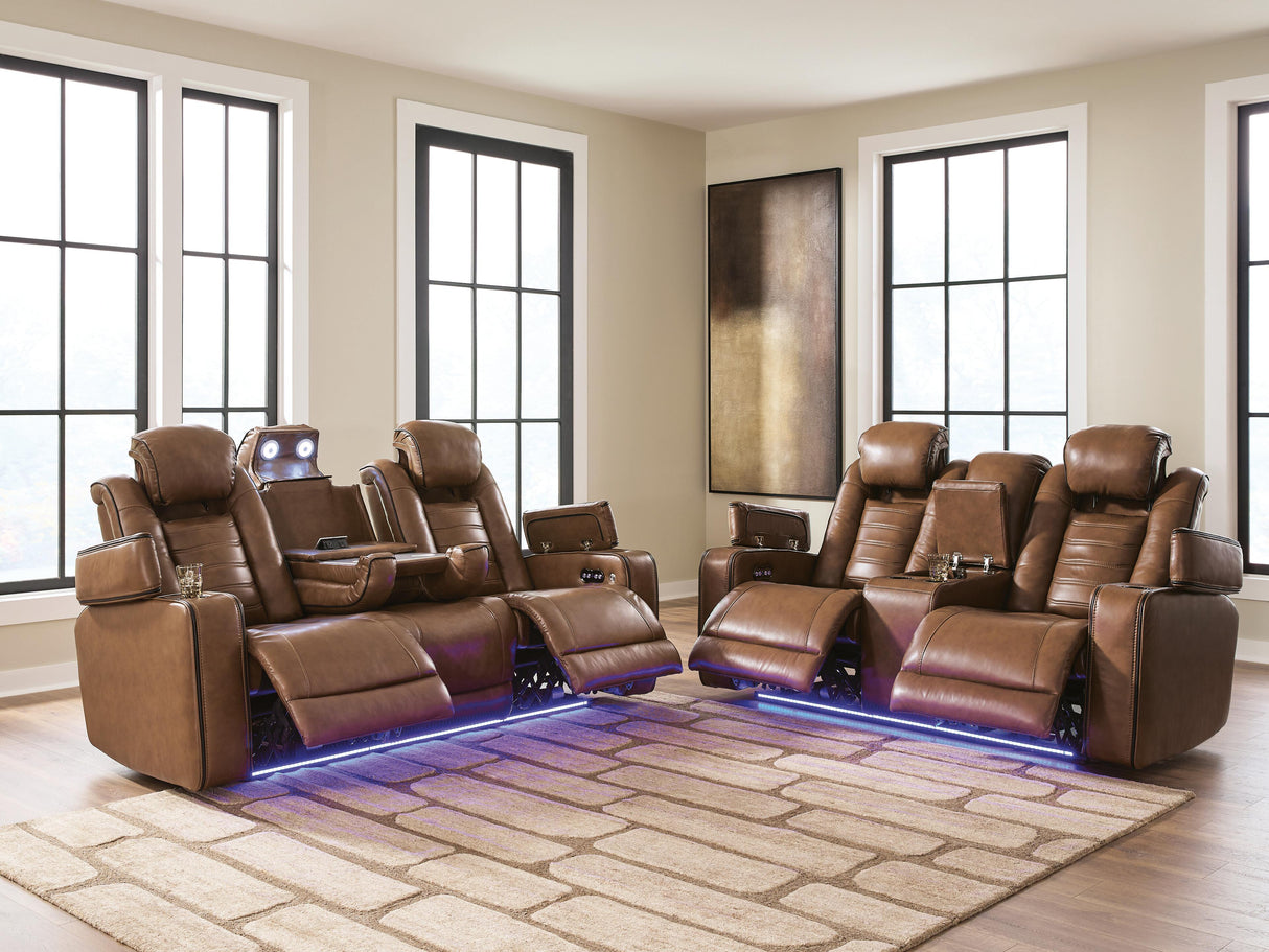 Gruaro Amber Power Reclining Sofa and Loveseat by Ashley at Eve Furniture