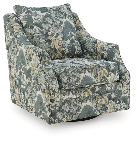 Gubbins Blue/Green/Yellow Swivel Accent Chair by Ashley at Eve Furniture