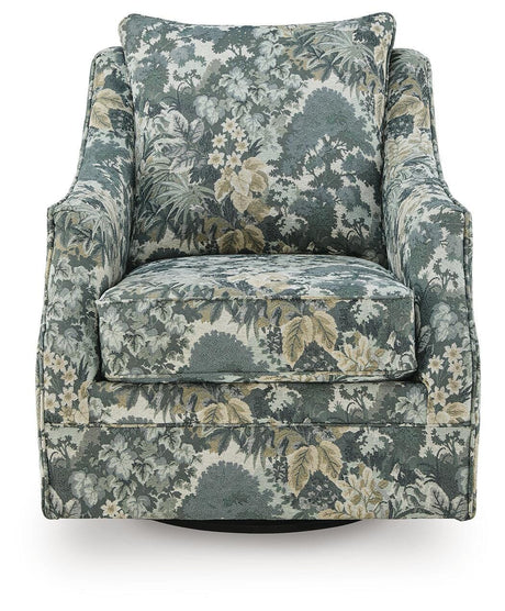 Gubbins Blue/Green/Yellow Swivel Accent Chair by Ashley at Eve Furniture