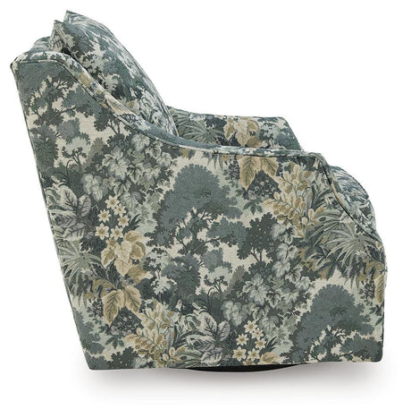 Gubbins Blue/Green/Yellow Swivel Accent Chair by Ashley at Eve Furniture