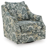 Gubbins Blue/Green/Yellow Swivel Accent Chair