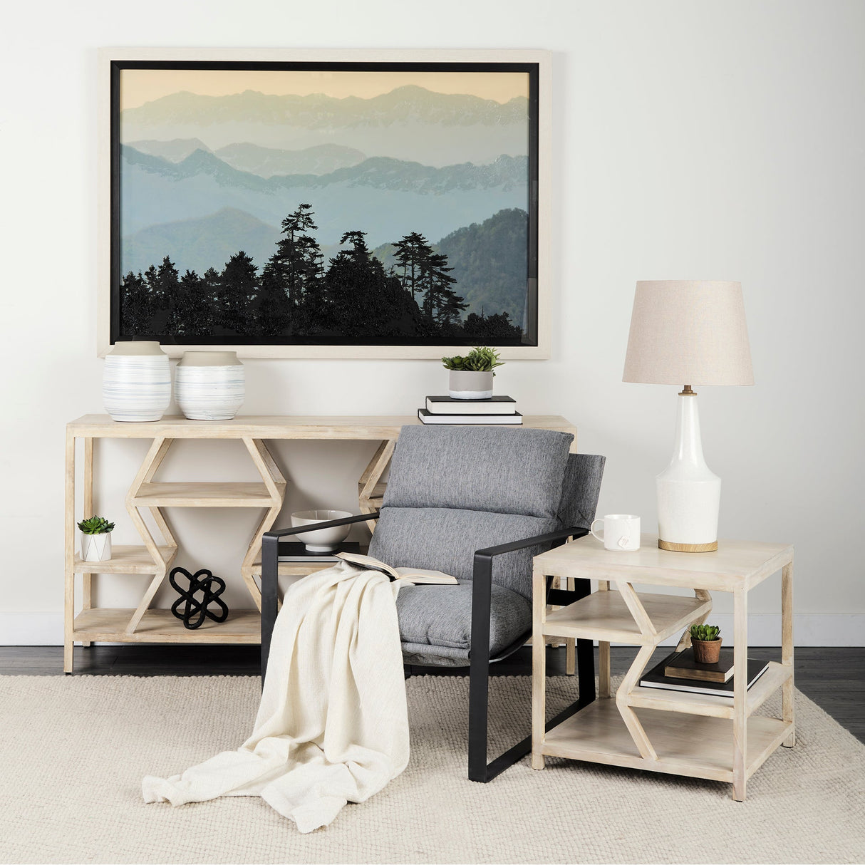 Guilia Castlerock Gray With Metal Frame Sling Accent Chair by Mercana at Eve Furniture