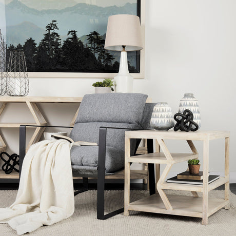 Guilia Castlerock Gray With Metal Frame Sling Accent Chair by Mercana at Eve Furniture