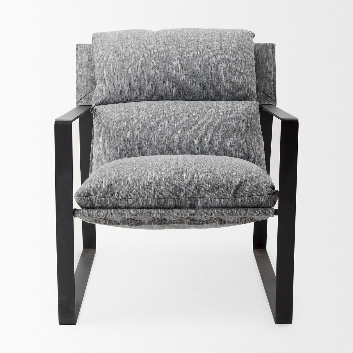 Guilia Castlerock Gray With Metal Frame Sling Accent Chair by Mercana at Eve Furniture