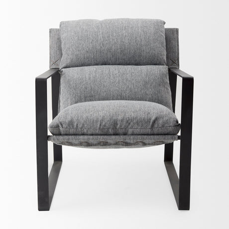 Guilia Castlerock Gray With Metal Frame Sling Accent Chair by Mercana at Eve Furniture