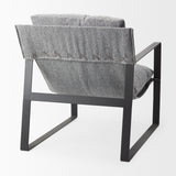 Guilia Castlerock Gray With Metal Frame Sling Accent Chair by Mercana at Eve Furniture