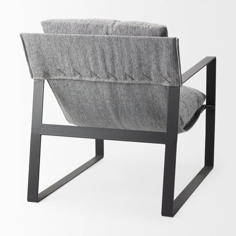 Guilia Castlerock Gray With Metal Frame Sling Accent Chair by Mercana at Eve Furniture