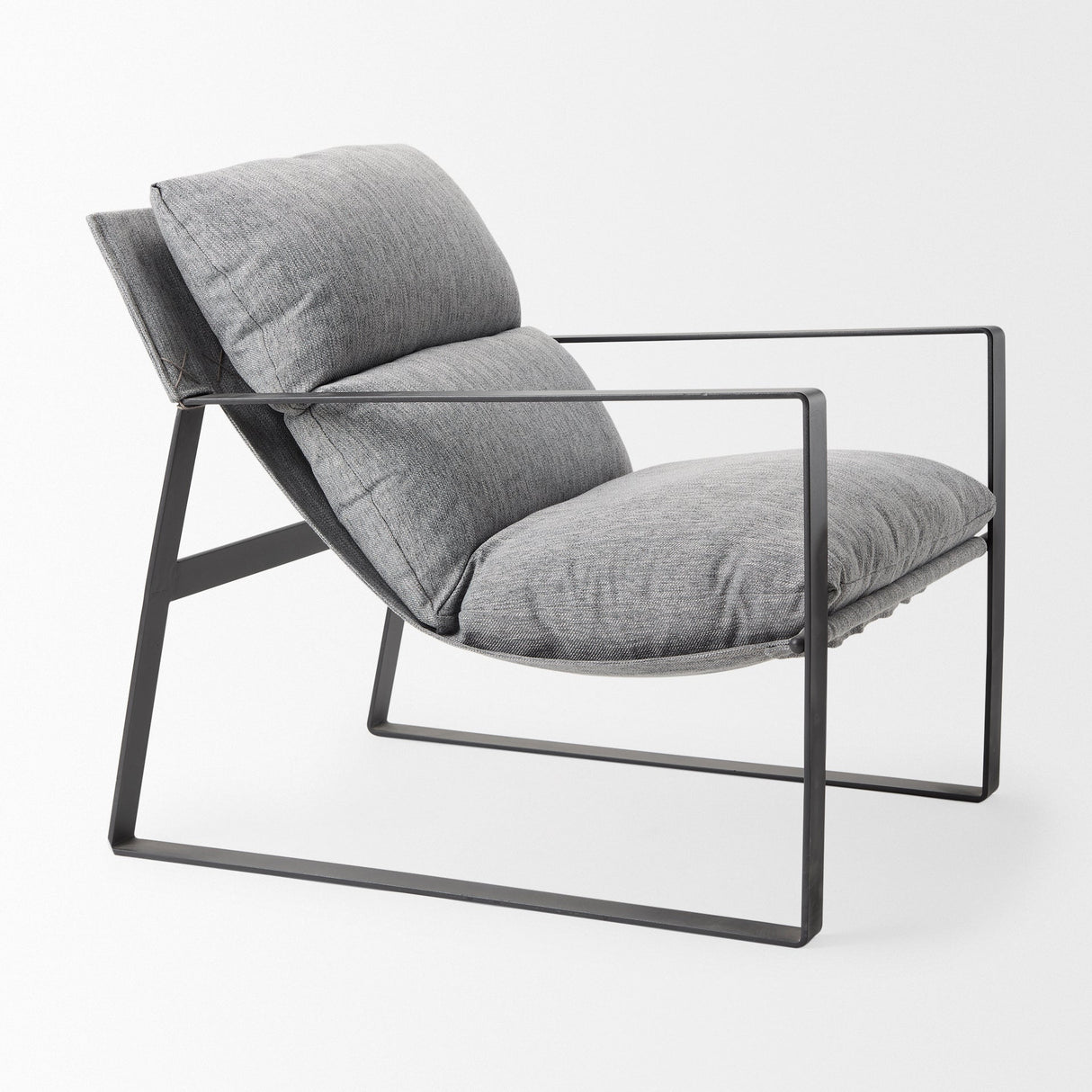 Guilia Castlerock Gray With Metal Frame Sling Accent Chair by Mercana at Eve Furniture