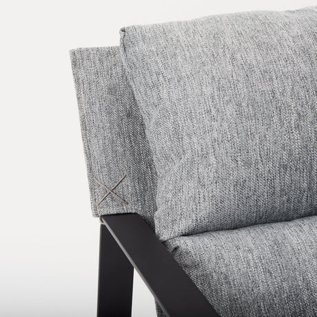 Guilia Castlerock Gray With Metal Frame Sling Accent Chair by Mercana at Eve Furniture