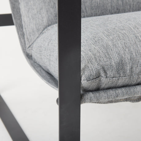 Guilia Castlerock Gray With Metal Frame Sling Accent Chair by Mercana at Eve Furniture