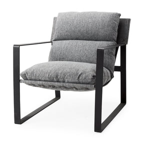 Guilia Castlerock Gray With Metal Frame Sling Accent Chair by Mercana at Eve Furniture