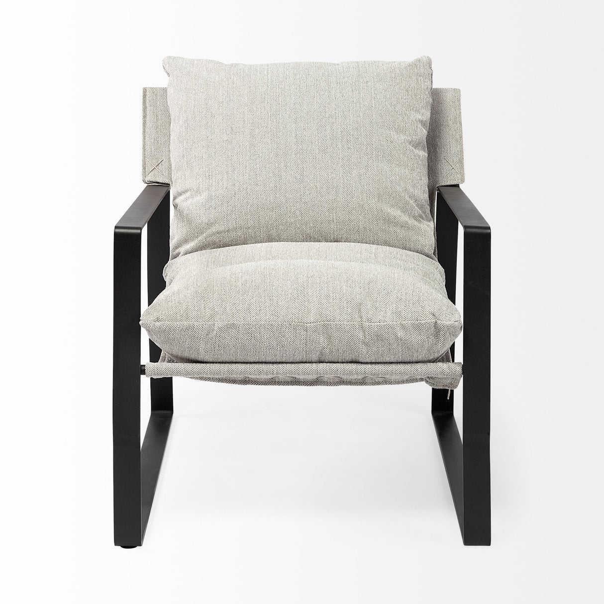 Guilia Frost Gray With Metal Frame Sling Accent Chair by Mercana at Eve Furniture