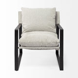 Guilia Frost Gray With Metal Frame Sling Accent Chair by Mercana at Eve Furniture