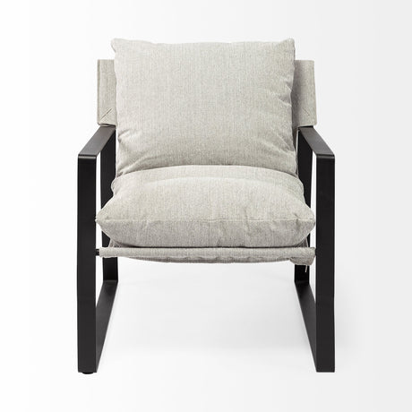 Guilia Frost Gray With Metal Frame Sling Accent Chair by Mercana at Eve Furniture