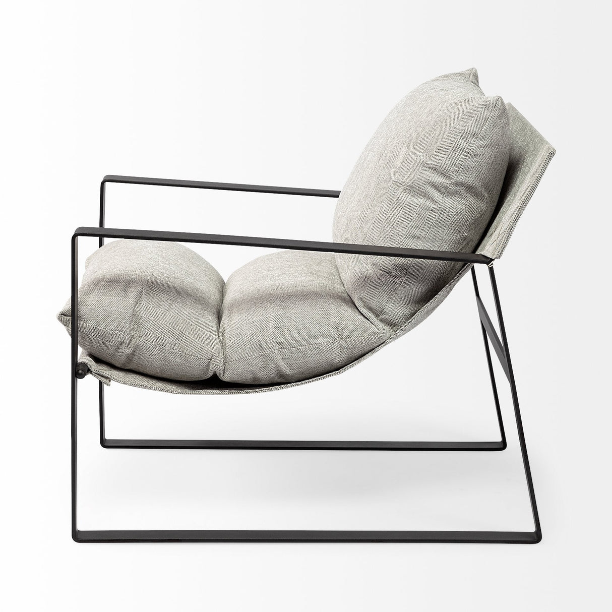 Guilia Frost Gray With Metal Frame Sling Accent Chair by Mercana at Eve Furniture