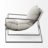 Guilia Frost Gray With Metal Frame Sling Accent Chair by Mercana at Eve Furniture