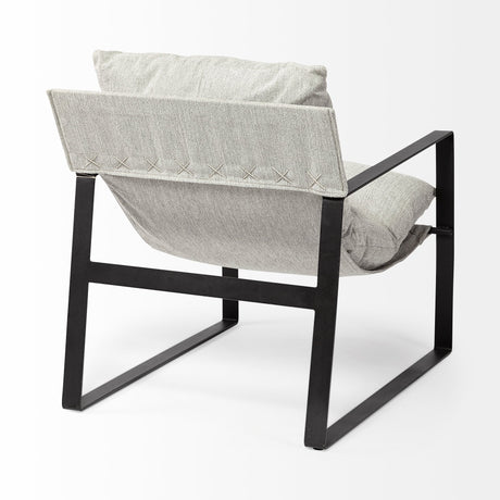 Guilia Frost Gray With Metal Frame Sling Accent Chair by Mercana at Eve Furniture