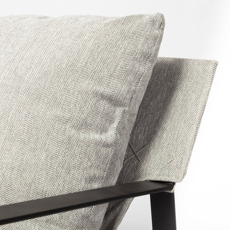 Guilia Frost Gray With Metal Frame Sling Accent Chair by Mercana at Eve Furniture