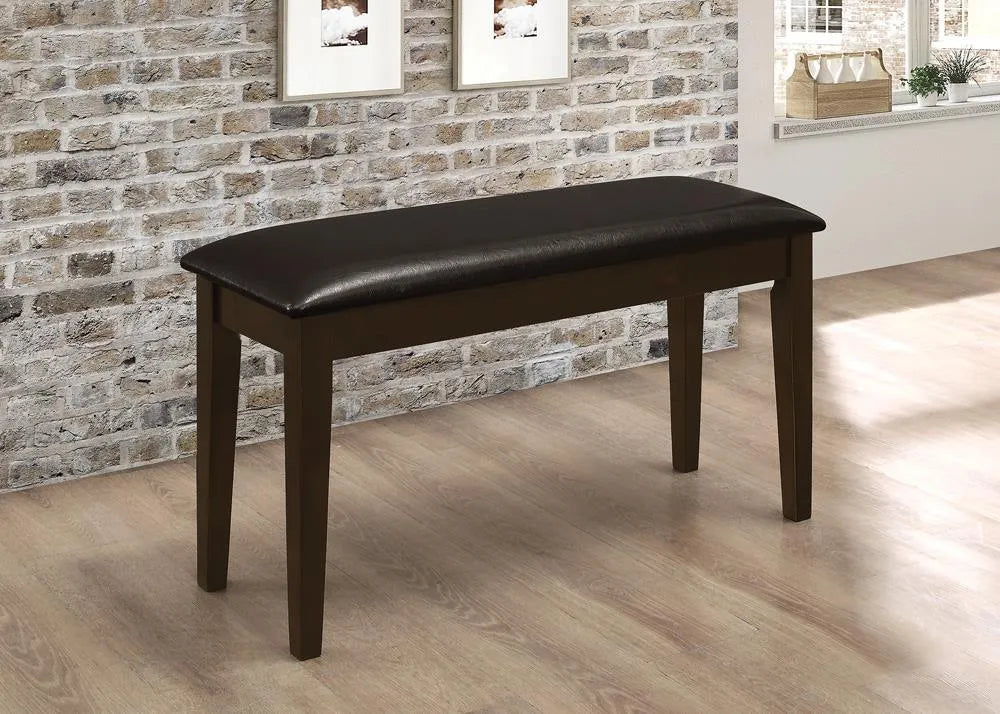 Guillen Cappuccino/Dark Brown 5-Piece Dining Set with Bench by Coaster at Eve Furniture