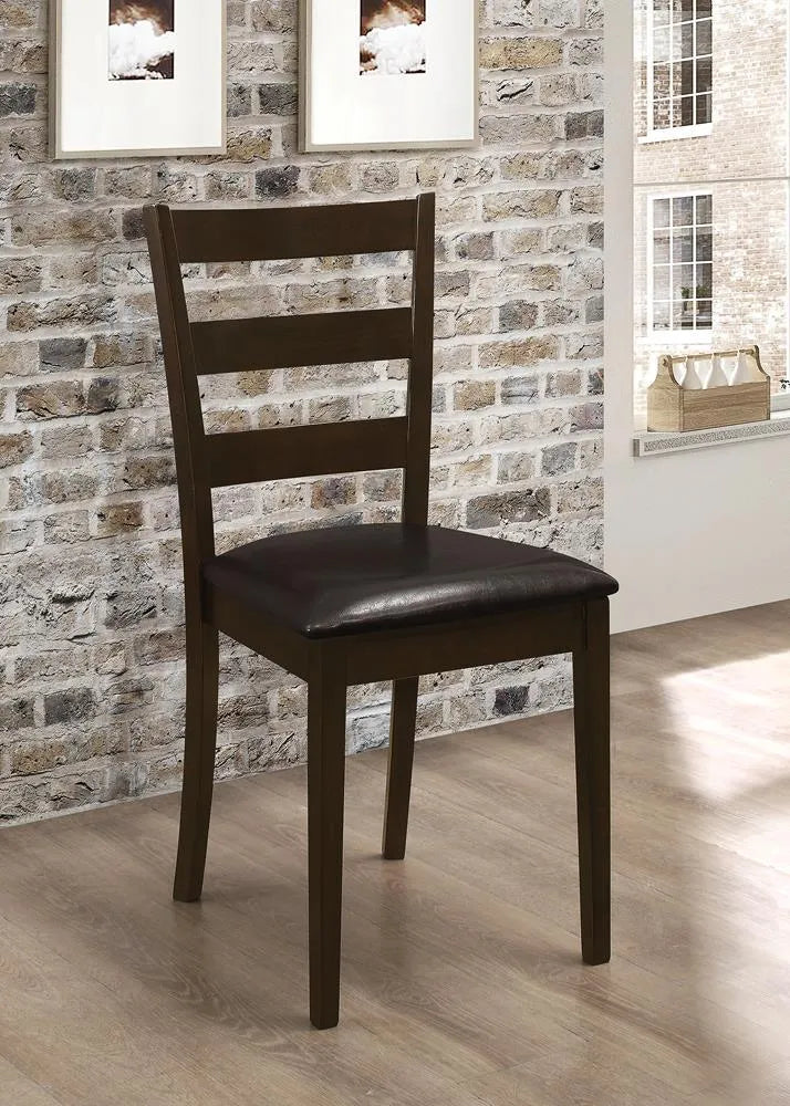 Guillen Cappuccino/Dark Brown 5-Piece Dining Set with Bench by Coaster at Eve Furniture