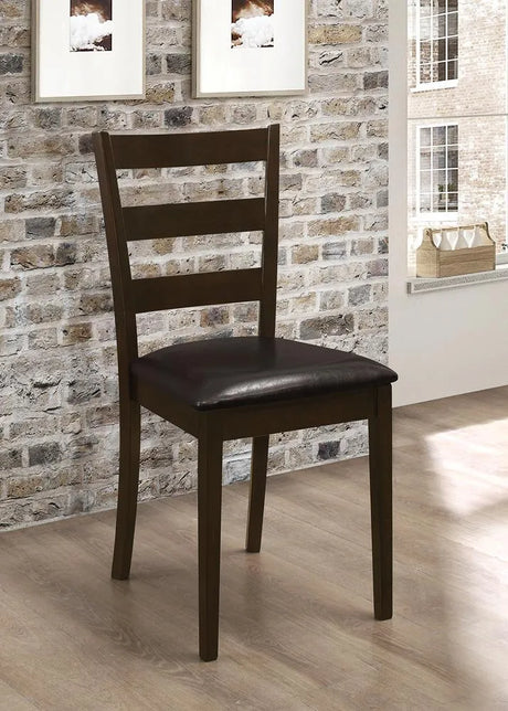 Guillen Cappuccino/Dark Brown 5-Piece Dining Set with Bench by Coaster at Eve Furniture