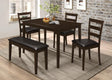 Guillen Cappuccino/Dark Brown 5-Piece Dining Set with Bench by Coaster at Eve Furniture