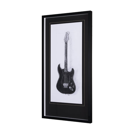 Guitar I by Mercana Studio a Hand Embellished Textured Framed Art Print Matted under Glass by Mercana at Eve Furniture