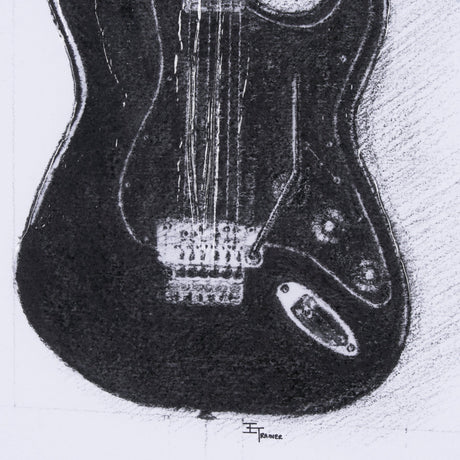 Guitar I by Mercana Studio a Hand Embellished Textured Framed Art Print Matted under Glass by Mercana at Eve Furniture
