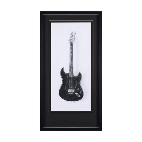 Guitar I by Mercana Studio a Hand Embellished Textured Framed Art Print Matted under Glass by Mercana at Eve Furniture