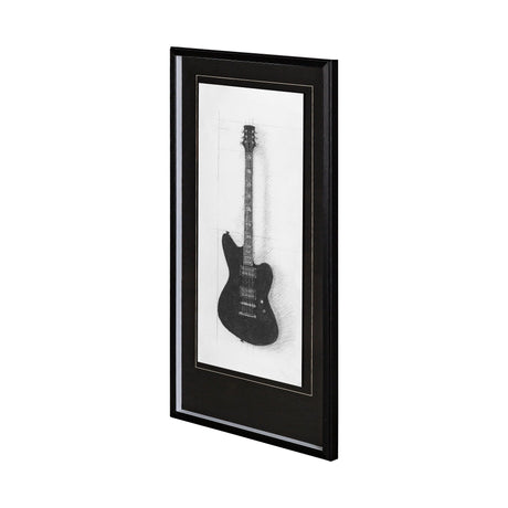 Guitar II by Mercana Studio a Hand Embellished Textured Framed Art Print Matted under Glass by Mercana at Eve Furniture