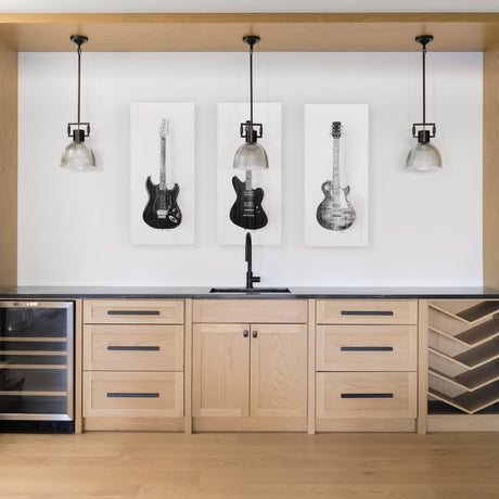 Guitar III by Mercana Studio a Hand Embellished Textured Canvas by Mercana at Eve Furniture