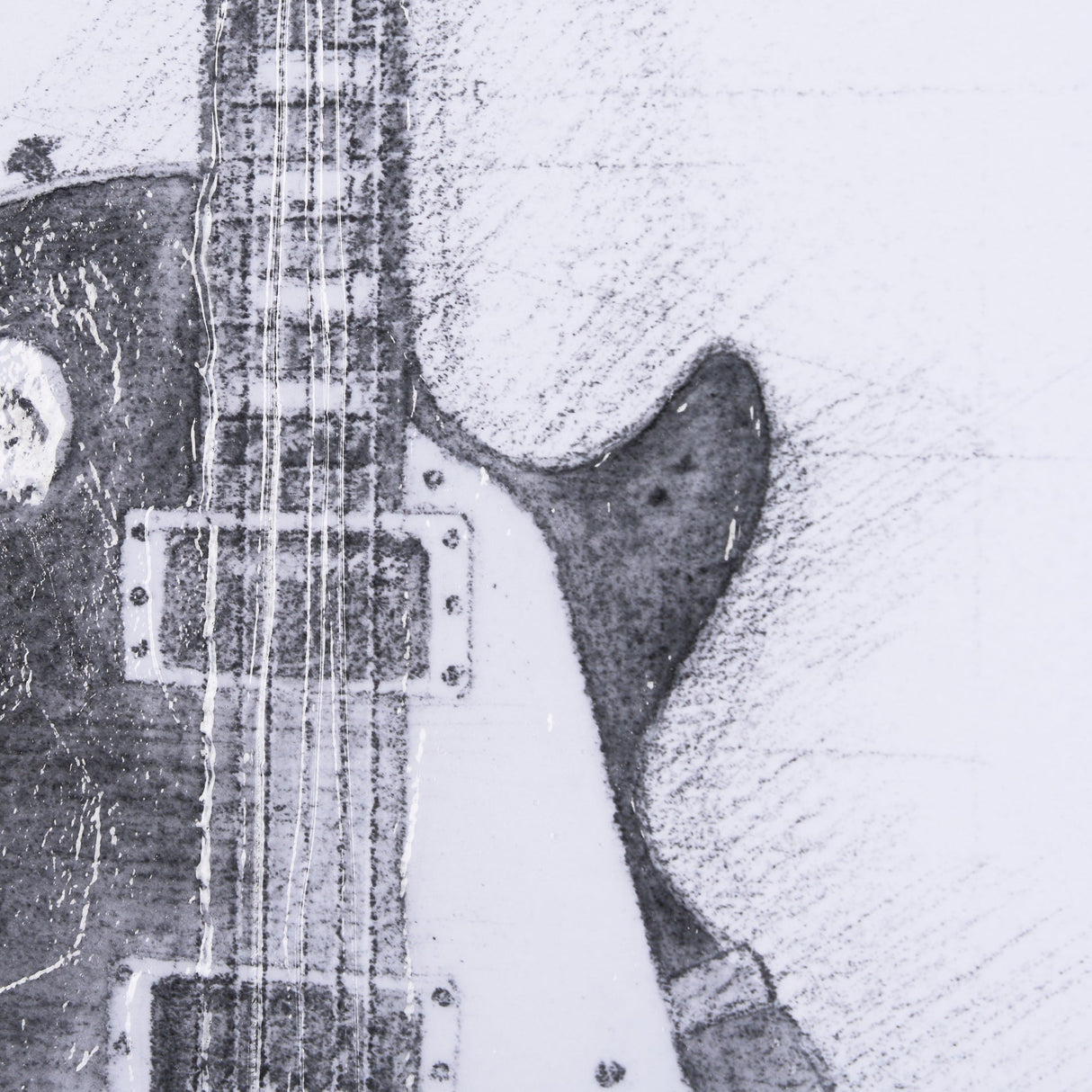 Guitar III by Mercana Studio a Hand Embellished Textured Framed Art Print Matted under Glass by Mercana at Eve Furniture