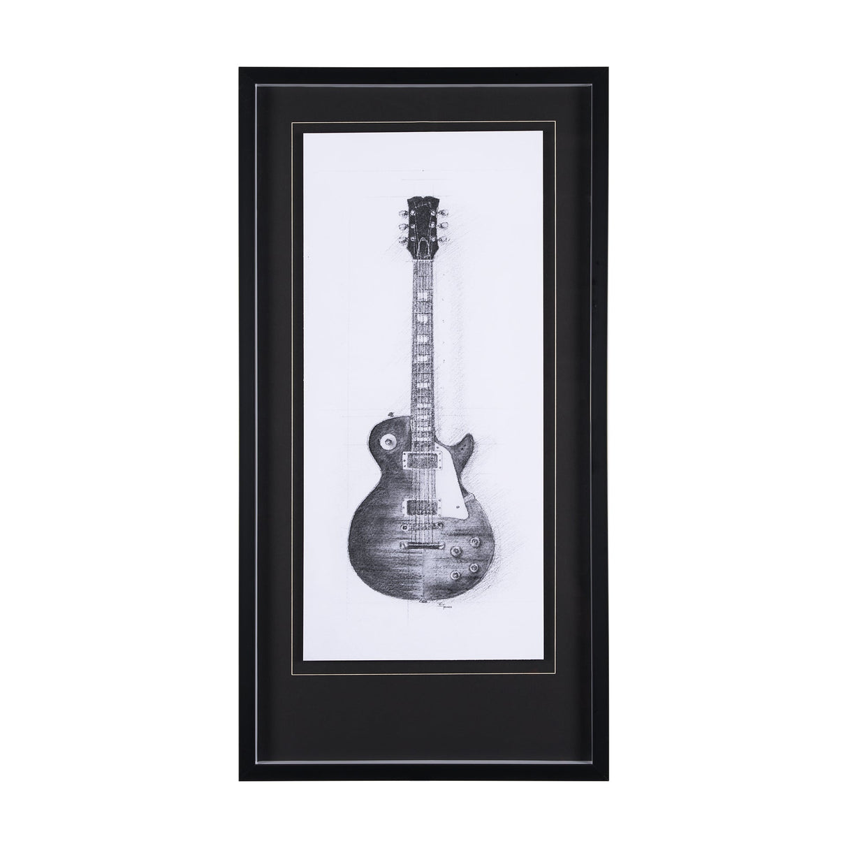 Guitar III by Mercana Studio a Hand Embellished Textured Framed Art Print Matted under Glass by Mercana at Eve Furniture