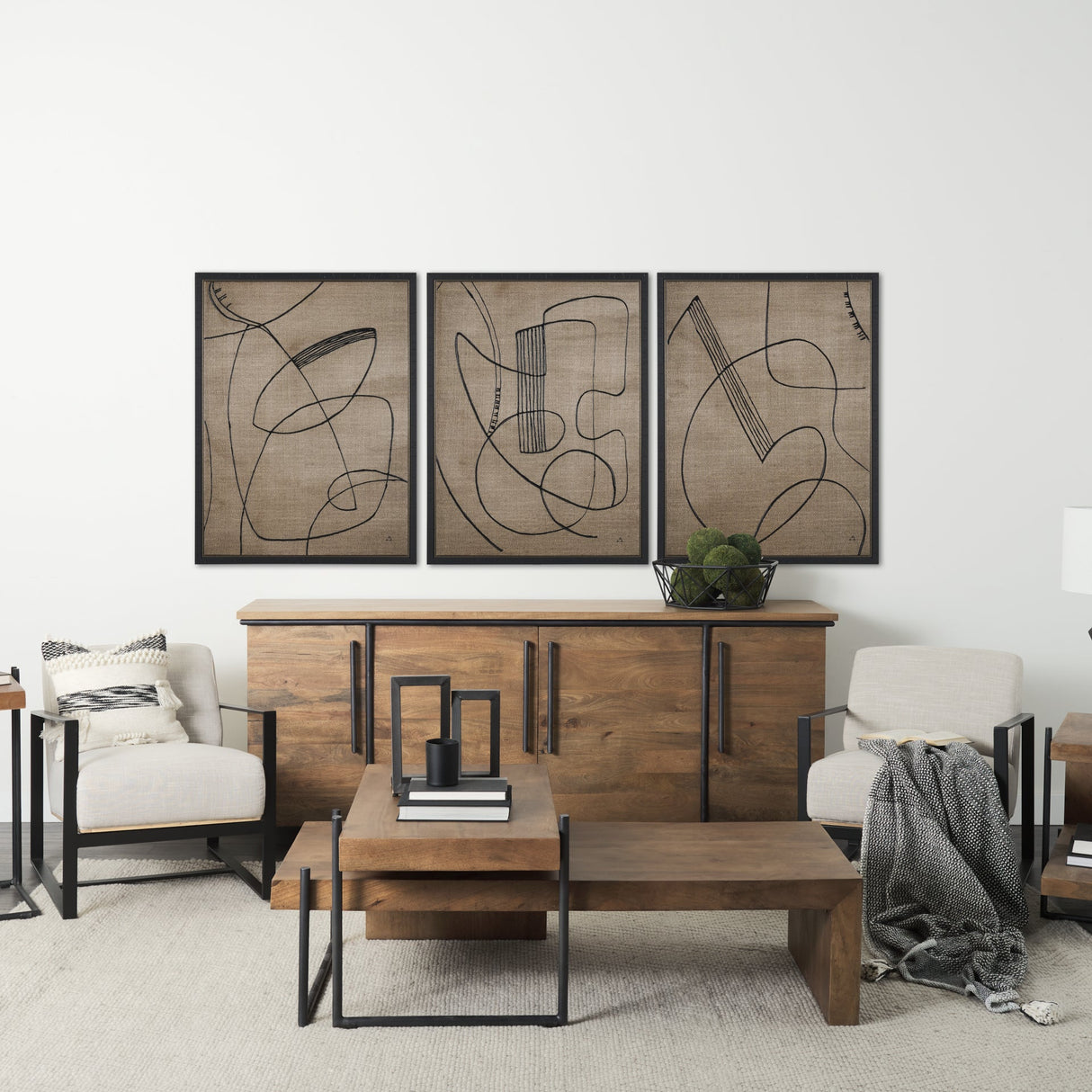 Guitar Music by Mercana Studio a Hand Embellished Textured Canvas by Mercana at Eve Furniture