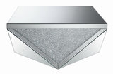 Gunilla Silver/Clear Mirror Square Coffee Table with Triangle Detailing by Coaster at Eve Furniture