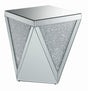 Gunilla Silver/Clear Mirror Square End Table with Triangle Detailing by Coaster at Eve Furniture