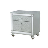 Gunnison 2-Drawer Nightstand Silver Metallic