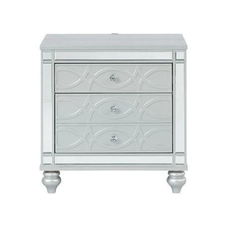 Gunnison Silver Metallic 2-Drawer Nightstand by Coaster at Eve Furniture