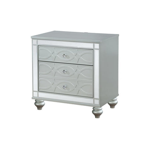 Gunnison Silver Metallic 2-Drawer Nightstand by Coaster at Eve Furniture